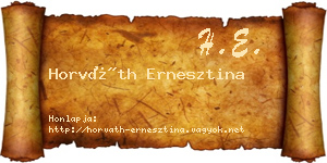 Horváth Ernesztina névjegykártya